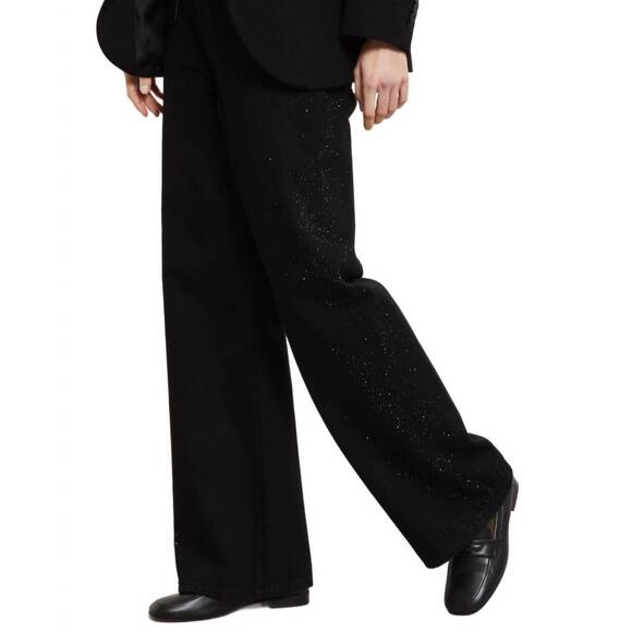 NEW OTTOD'AME rhinestone jeans in black